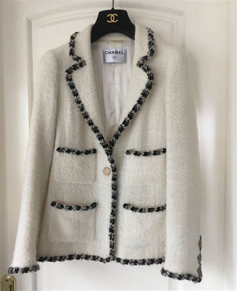 chanel white jacket|Chanel tweed jacket cost.